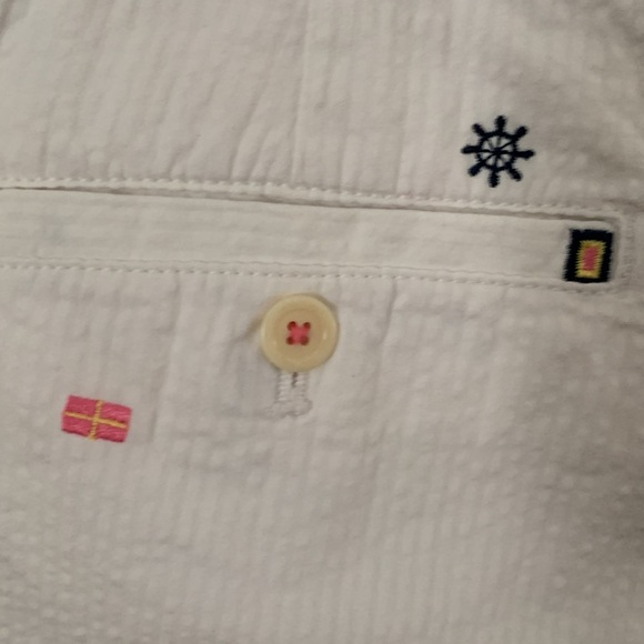 Women’s Lilly Pulitzer Cotton Shorts White w/Detailed Nautical Seersucker Sz.6 - Picture 7 of 11